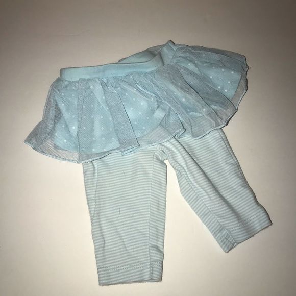 CARTER’S blue stripe leggings with blue white polka dot tutu size 3 months - Picture 3 of 4